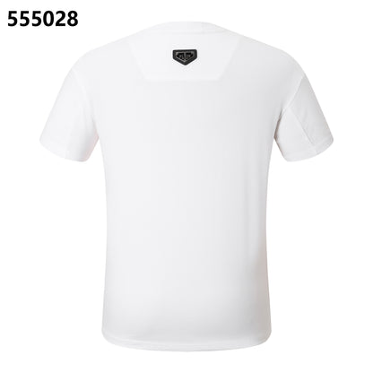PHILIPP PLEIN T-Shirt mit Rundhalsausschnitt und Totenkopf-Print