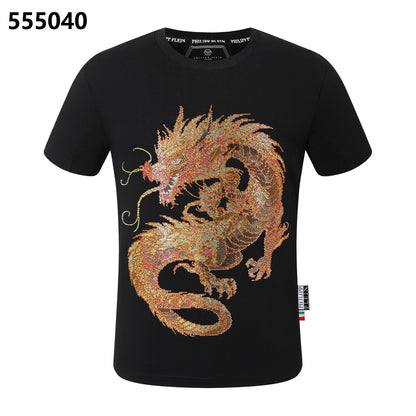 PHILIPP PLEIN Round-Neck T-Shirt with Dragon Design