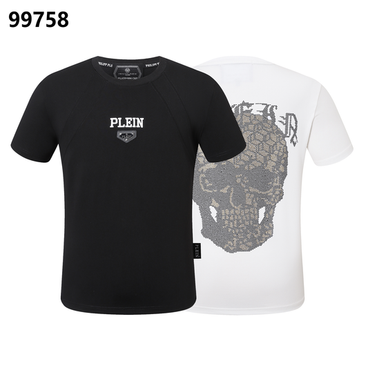 PHILIPP PLEIN Sanskrit Skull Rhinestone-Embellished Round-Neck T-Shirt