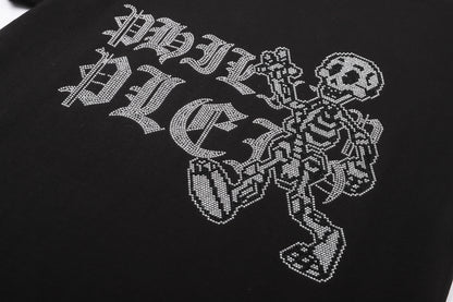 PHILIPP PLEIN Round-Neck T-Shirt with a Skull and Letter Design