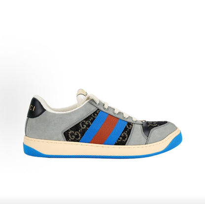 GUCCI Screener “Dirty” Sneakers, Double G, Men's, Black and Gray