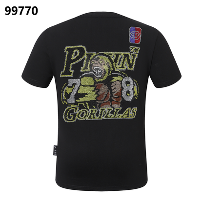 PHILIPP PLEIN Rundhals-T-Shirt mit Tigerkopf-Design