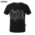PHILIPP PLEIN 2024 드래곤 프린트 크루넥 티셔츠