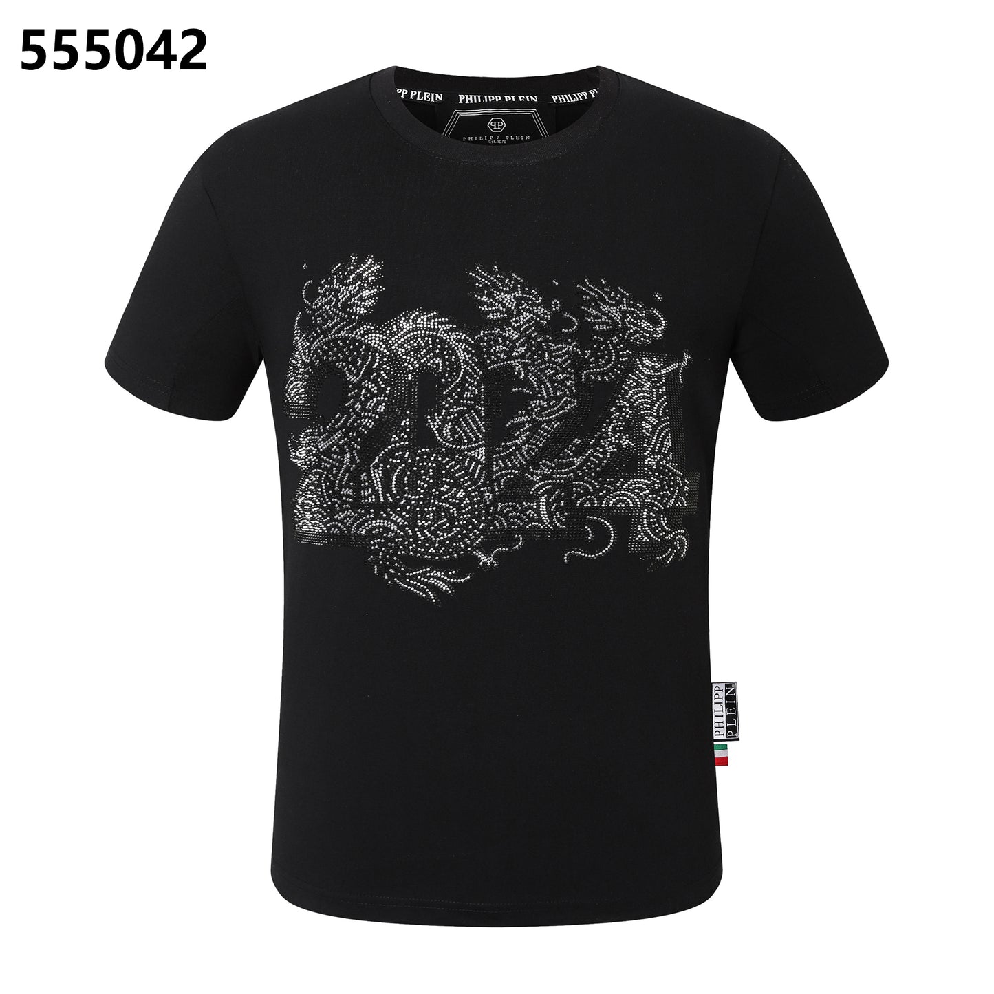PHILIPP PLEIN 2024 Dragon-Print Crew-Neck T-Shirt