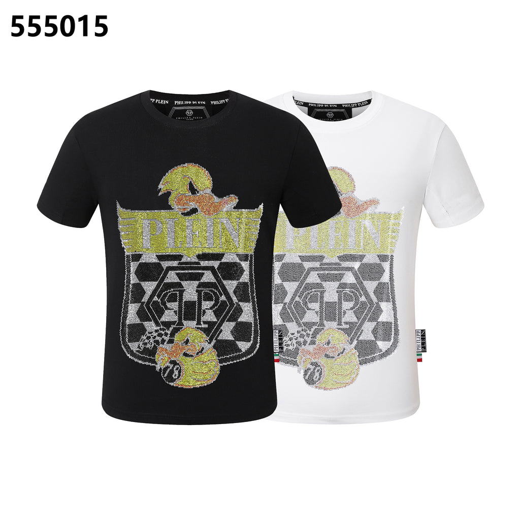 PHILIPP PLEIN イエローダックデザイン ラウンドネックTシャツ