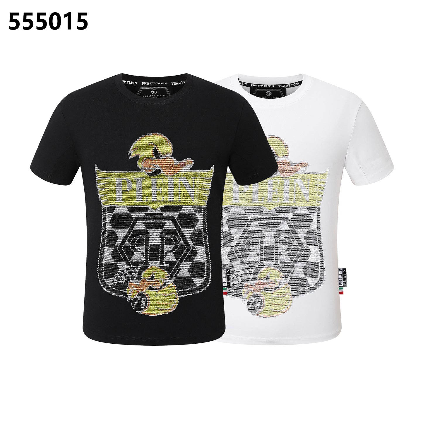 PHILIPP PLEIN Round-Neck T-Shirt with a Little Yellow Duck Design