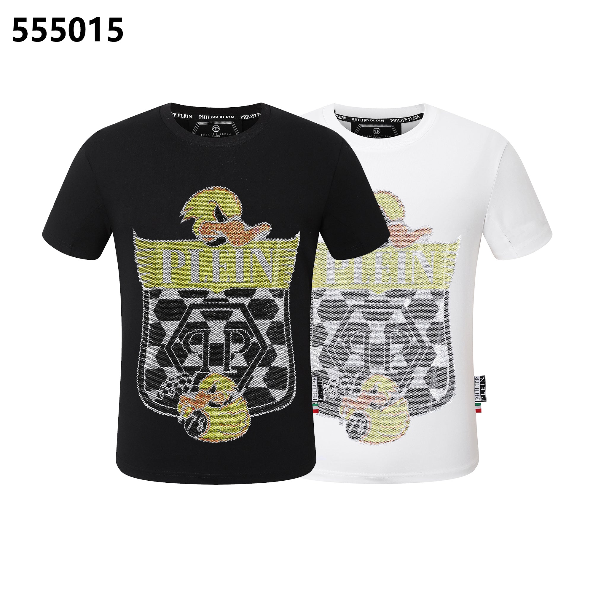 PHILIPP PLEIN イエローダックデザイン ラウンドネックTシャツ