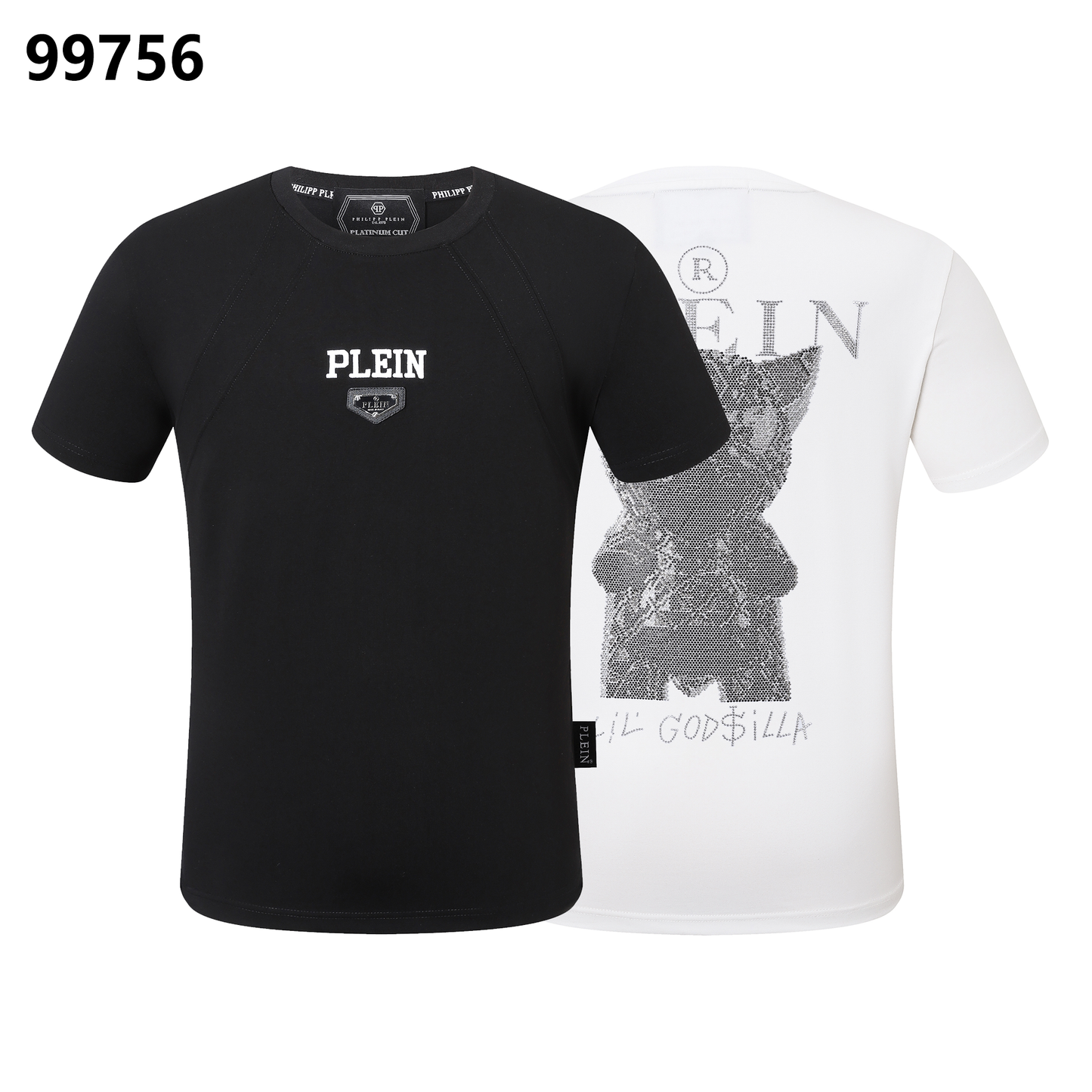 PHILIPP PLEIN T-Shirt „Little Dinosaur“ mit Strasssteinen und Rundhalsausschnitt