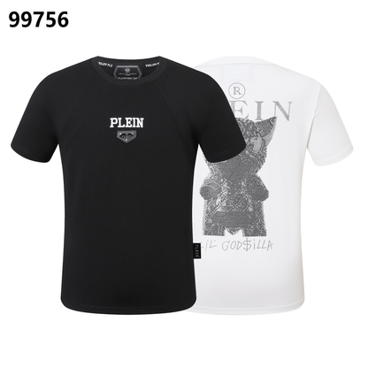 PHILIPP PLEIN T-Shirt „Little Dinosaur“ mit Strasssteinen und Rundhalsausschnitt