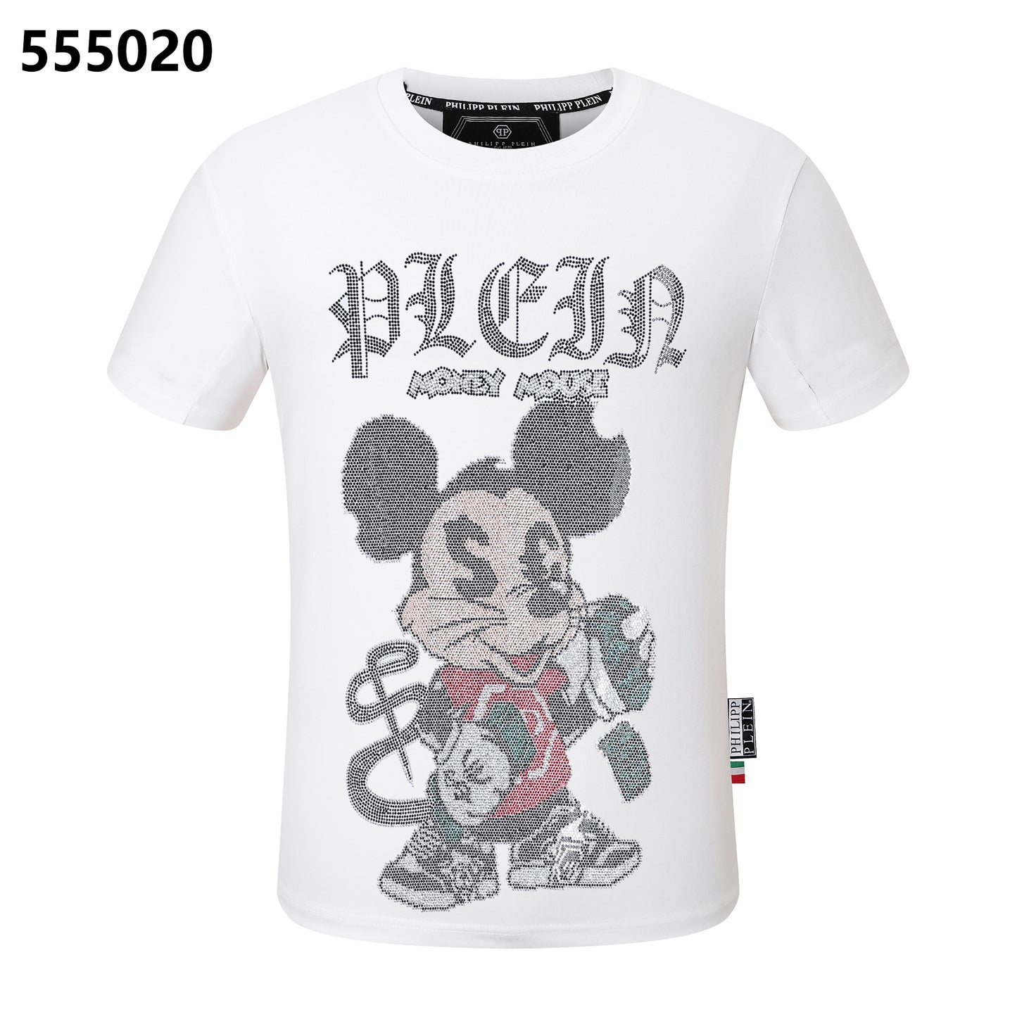 PHILIPP PLEIN T-Shirt mit Rundhalsausschnitt und Micky-Maus-Print
