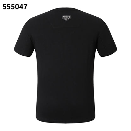 PHILIPP PLEIN Rundhals-T-Shirt mit Tigerkopf-Design