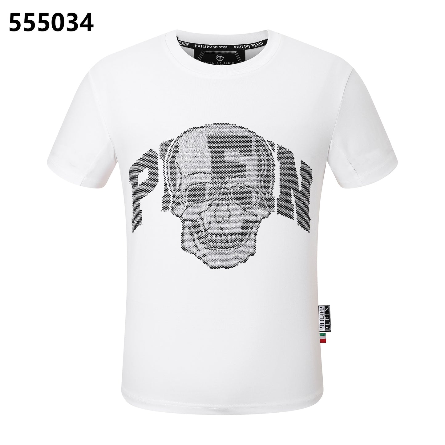 PHILIPP PLEIN T-Shirt mit Rundhalsausschnitt und Totenkopf-Print