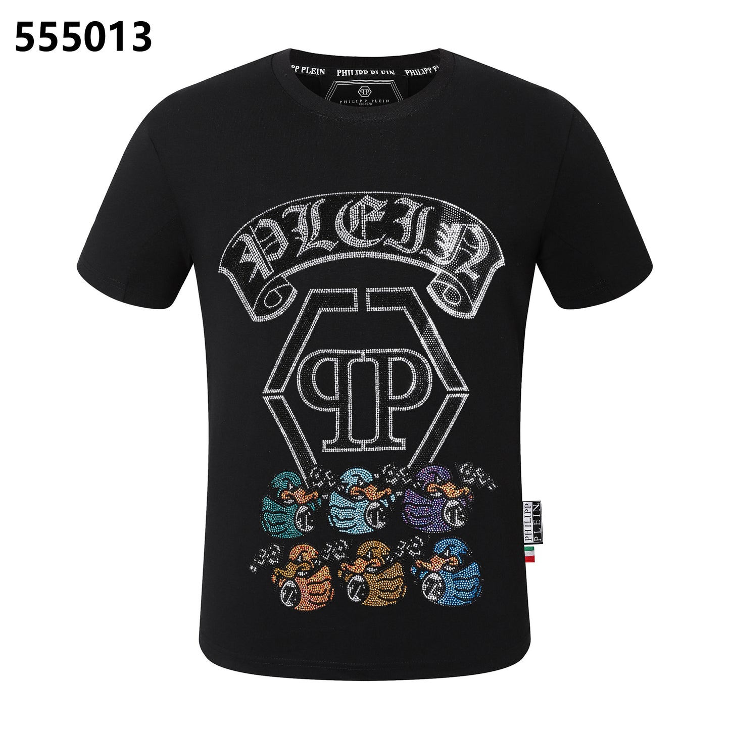 PHILIPP PLEIN Rundhals-T-Shirt mit 6 Enten-Motiv