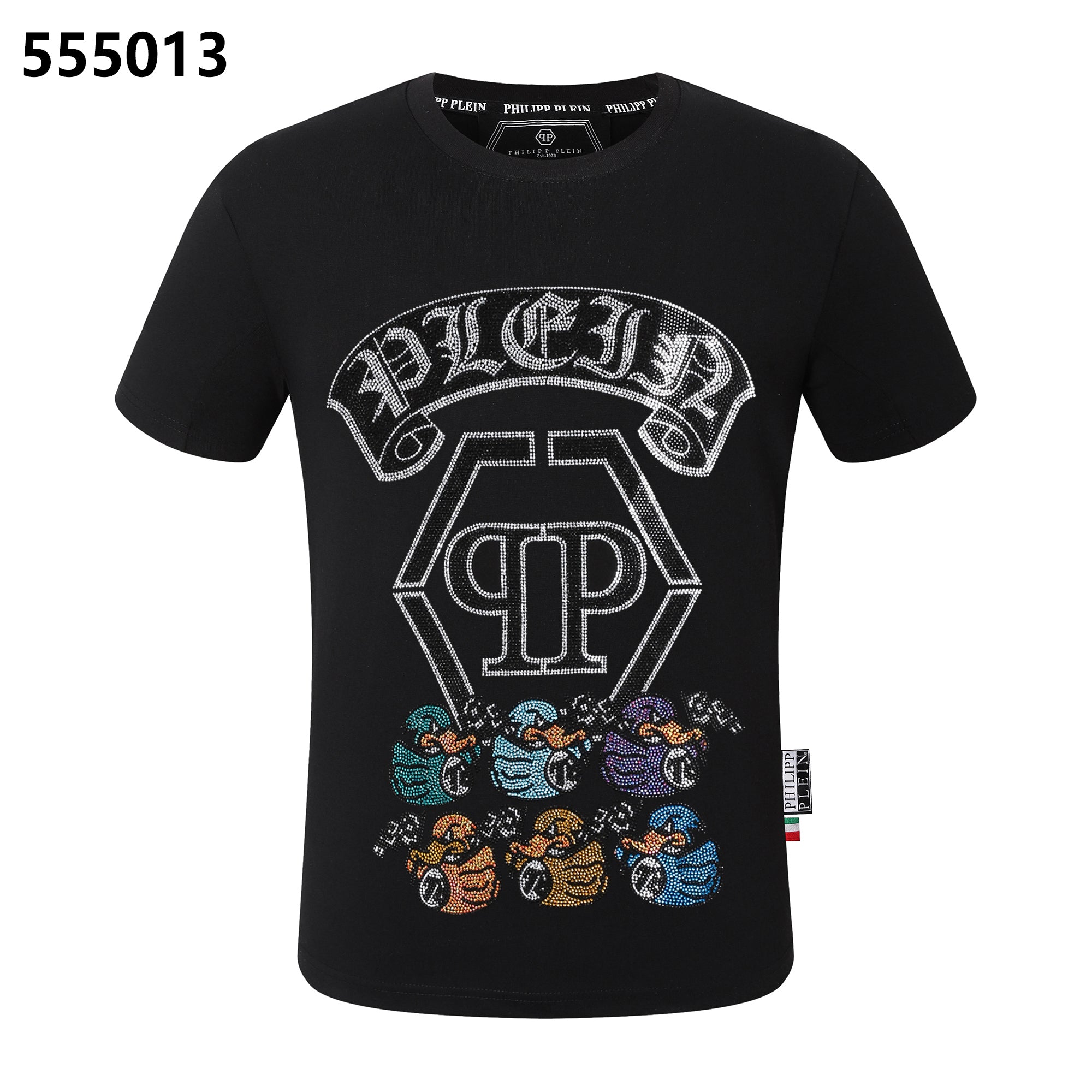 PHILIPP PLEIN 6匹のアヒルデザインTシャツ（ラウンドネック）