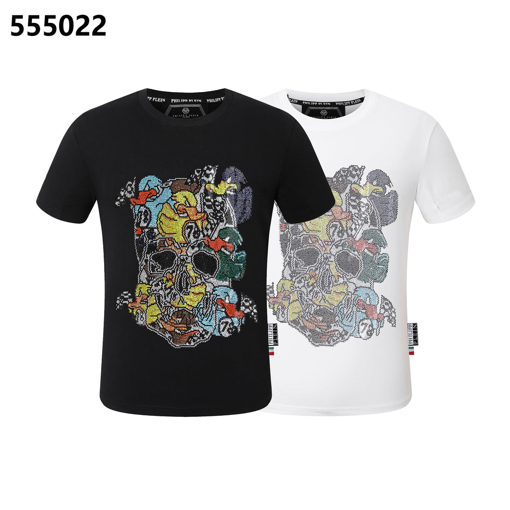 PHILIPP PLEIN 스컬 디자인 라운드넥 티셔츠