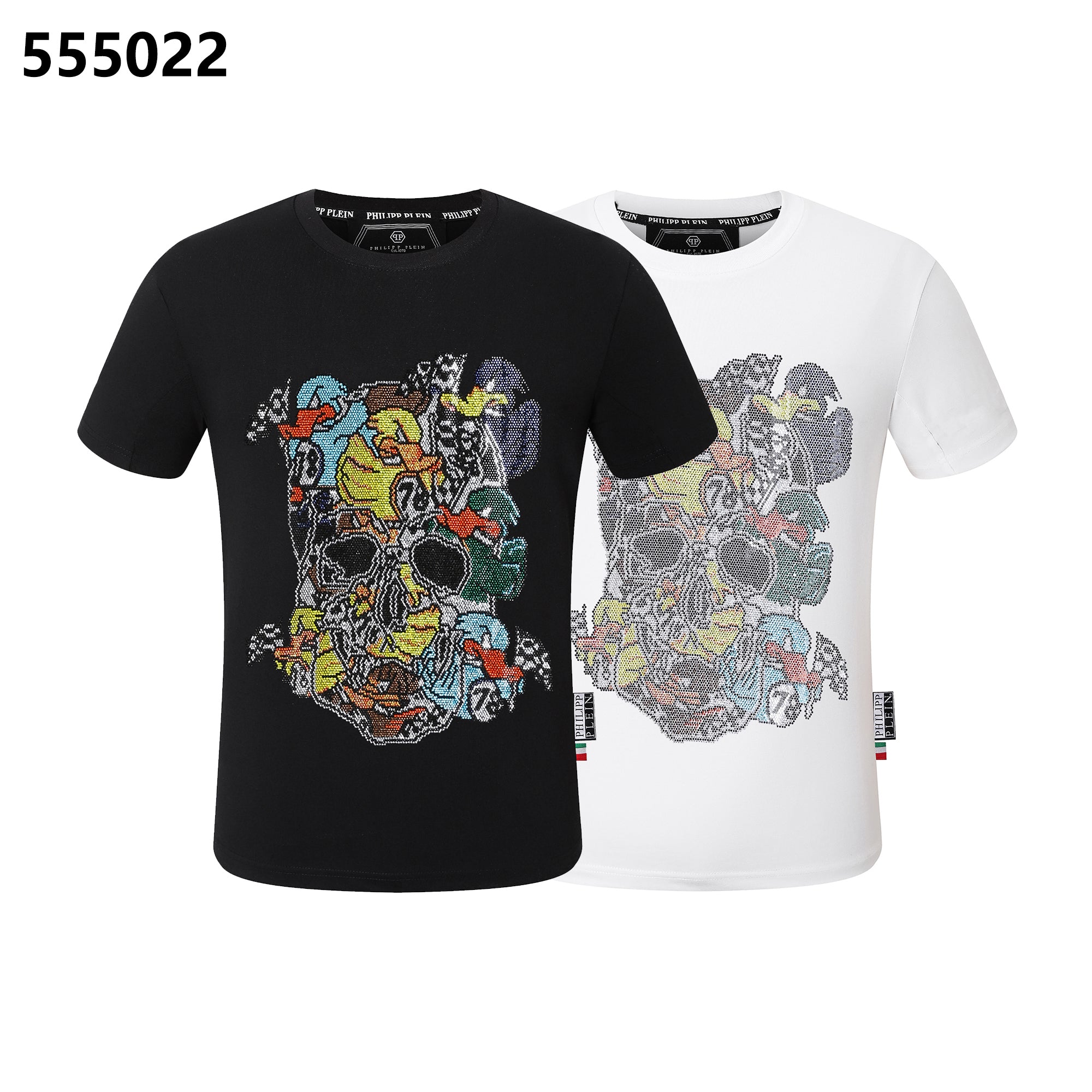 PHILIPP PLEIN 스컬 디자인 라운드넥 티셔츠