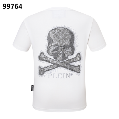 PHILIPP PLEIN T-Shirt mit Totenkopf-Print, Strasssteinen und Rundhalsausschnitt