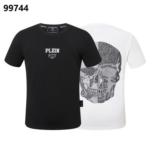 PHILIPP PLEIN Skull-Printed Crew-Neck T-Shirt with Rhinestones