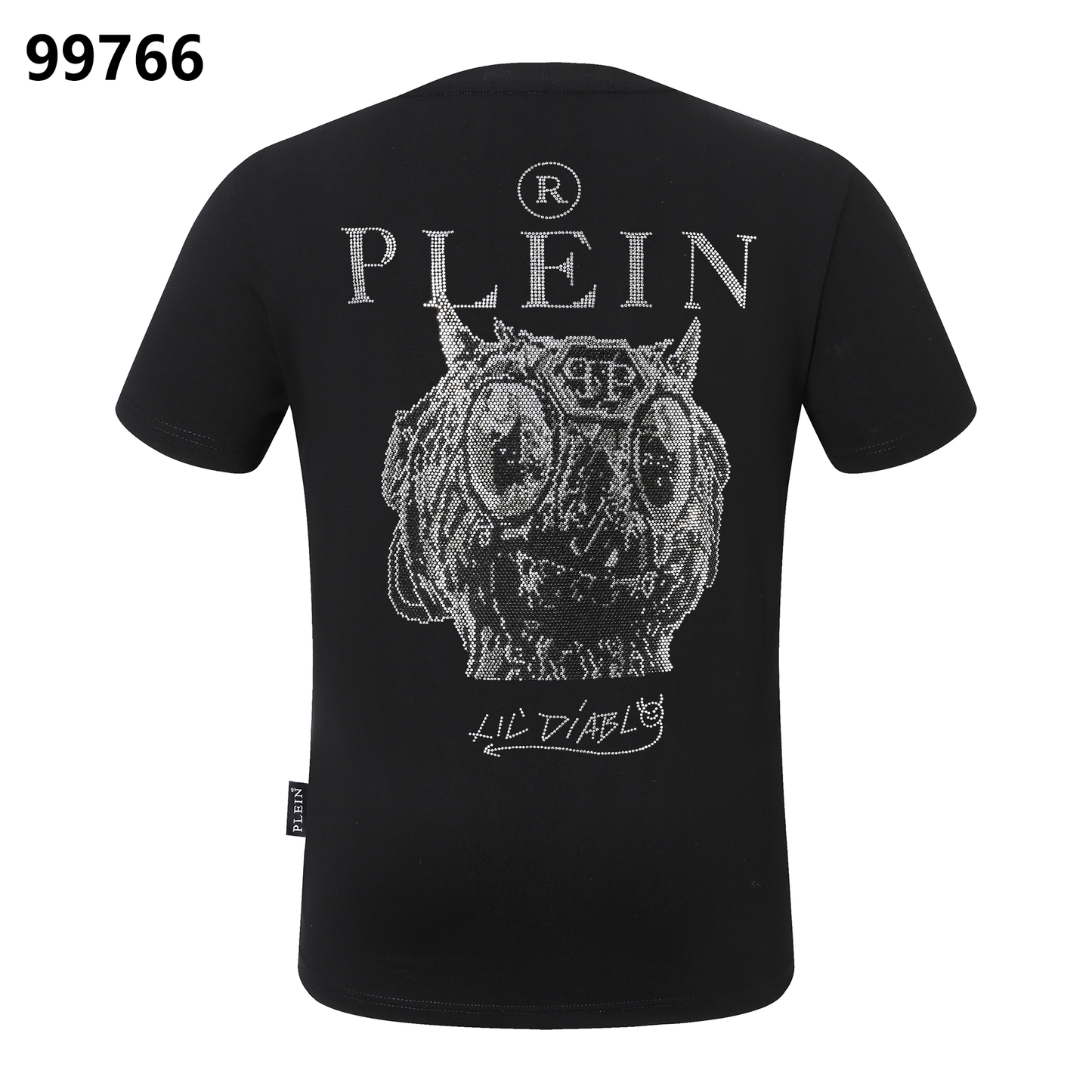 PHILIPP PLEIN Rundhals-T-Shirt mit Dämonen-Totenkopf-Design