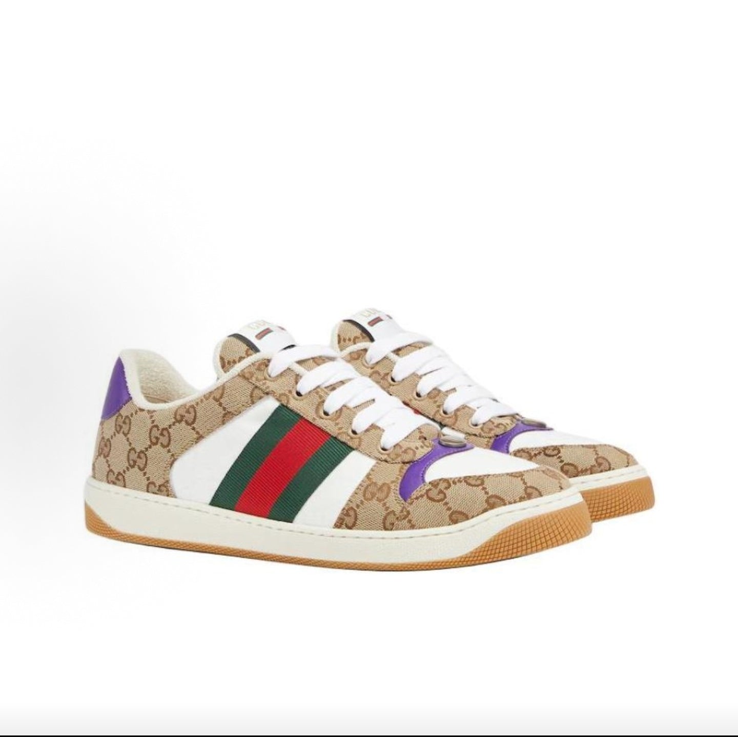 GUCCI Screener “Dirty” Sneakers, Leather, Men's, Brown