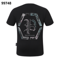 PHILIPP PLEIN サンスクリット語アルファベット ラインストーン装飾 クルーネックTシャツ