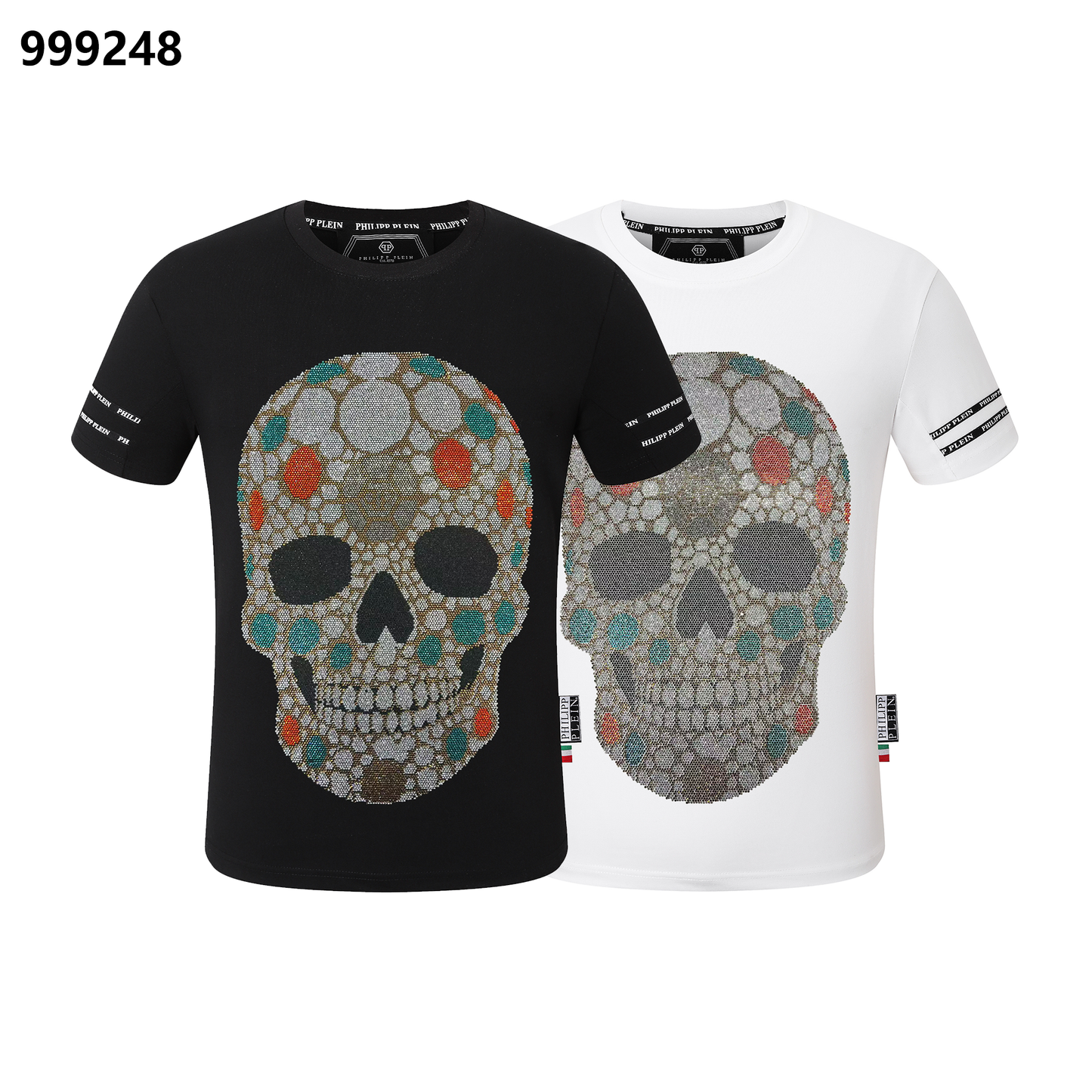 PHILIPP PLEIN T-Shirt mit Totenkopf-Print und Rundhalsausschnitt