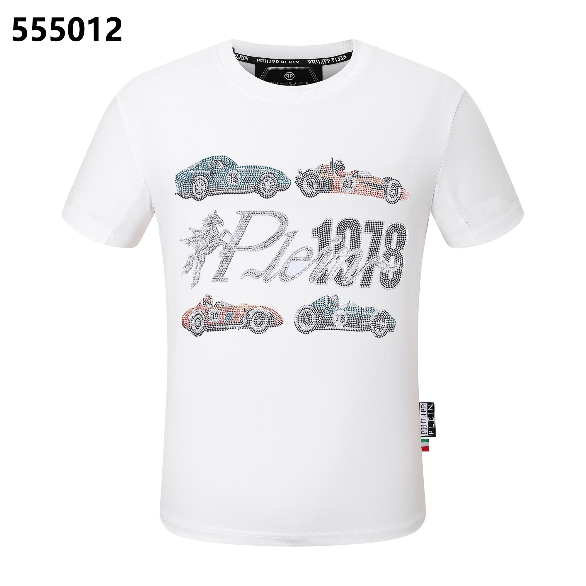 PHILIPP PLEIN レーシングプリント入りクルーネックTシャツ