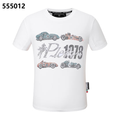 PHILIPP PLEIN Rundhals-T-Shirt mit Racing-Print