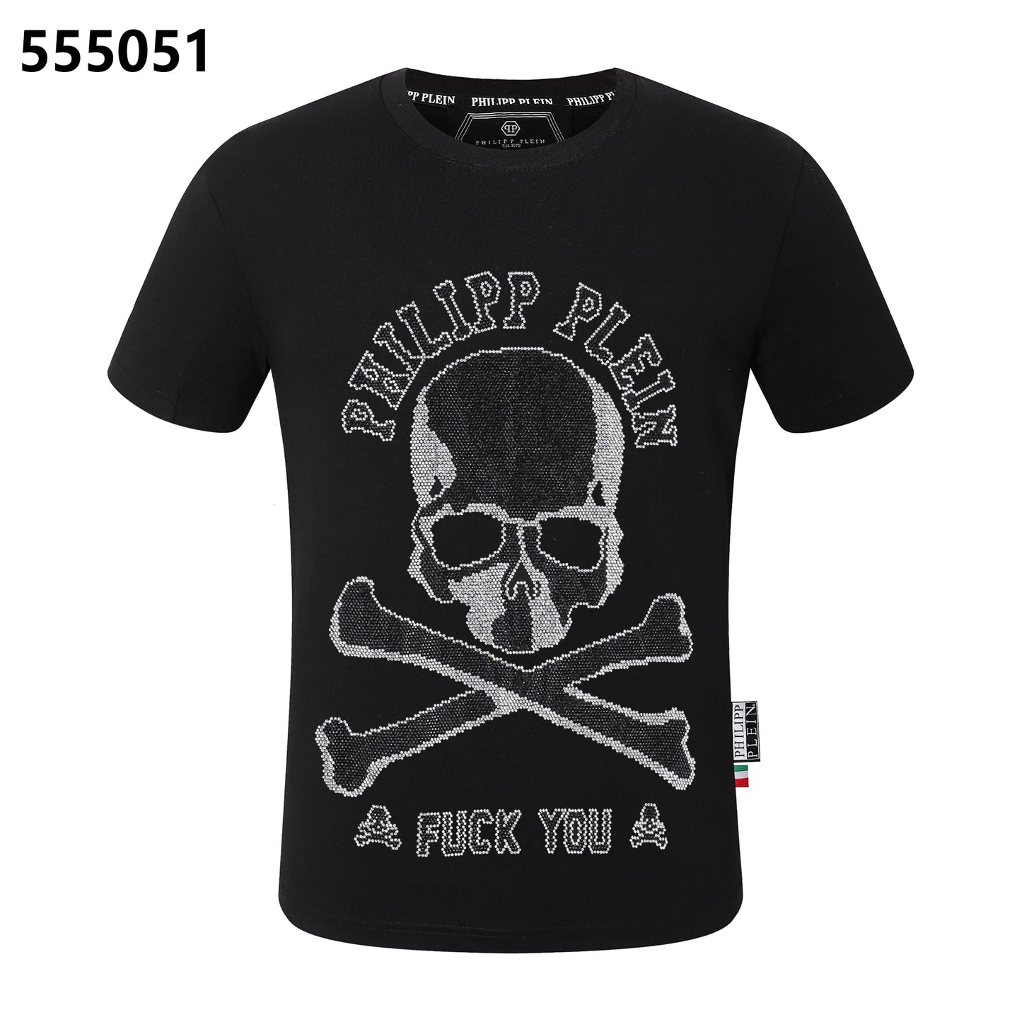 PHILIPP PLEIN Rundhals-T-Shirt mit Totenkopf-Motiv