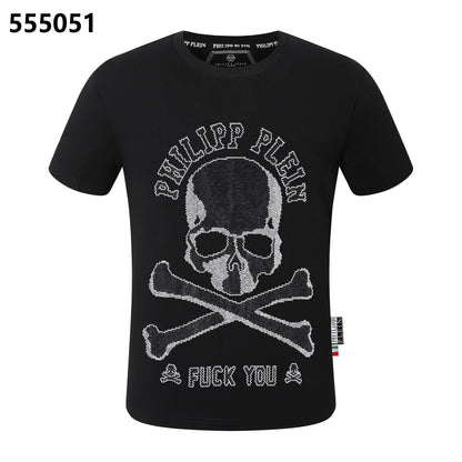 PHILIPP PLEIN Rundhals-T-Shirt mit Totenkopf-Motiv