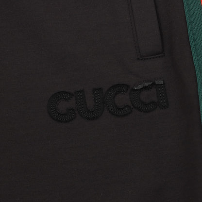 Gucci Shorts with Embroidered Patches and Red and Green Woven Stripes on the Sides