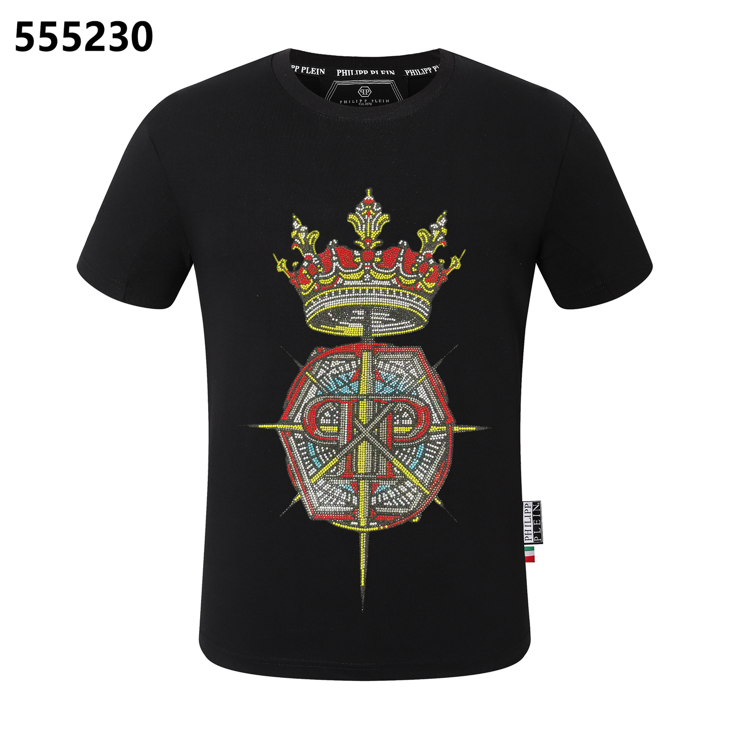PHILIPP PLEIN T-Shirt mit Rundhalsausschnitt und Kronen-Print