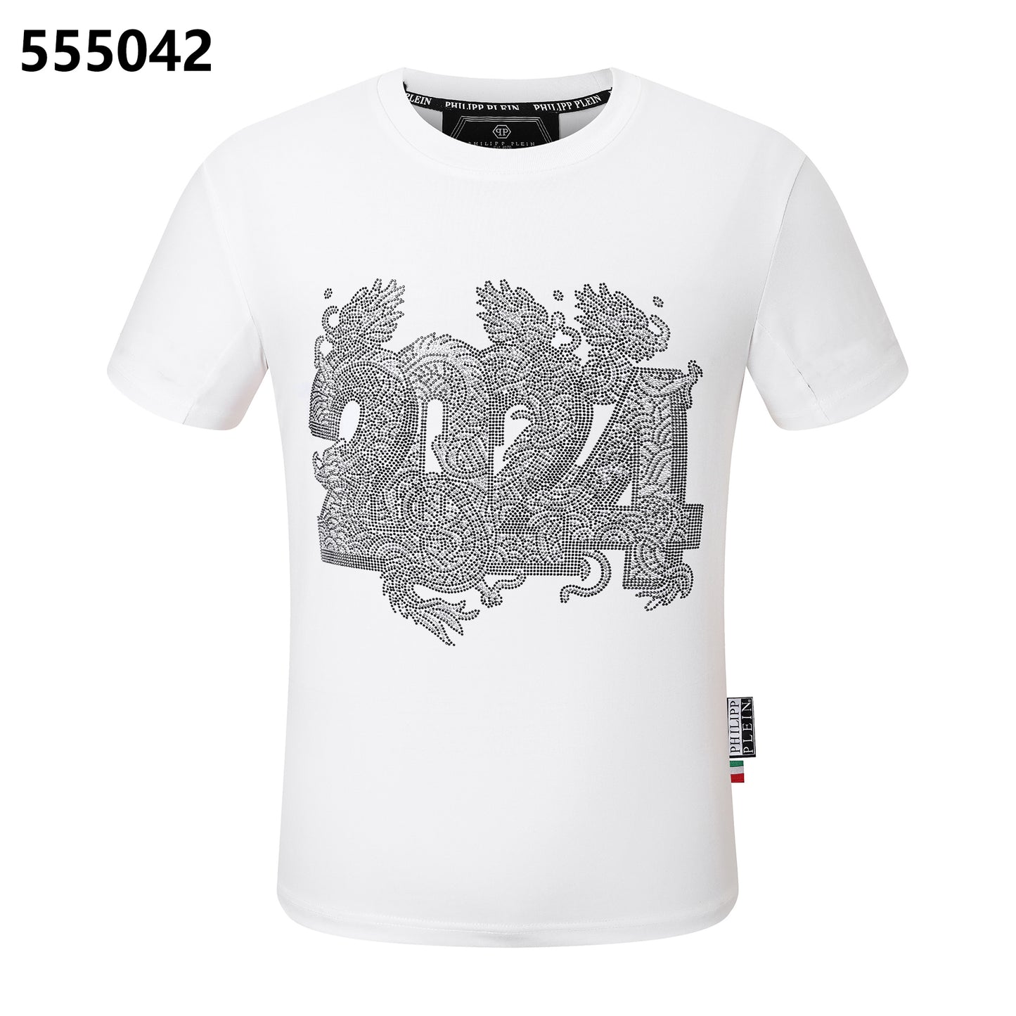 PHILIPP PLEIN 2024 Dragon-Print Crew-Neck T-Shirt