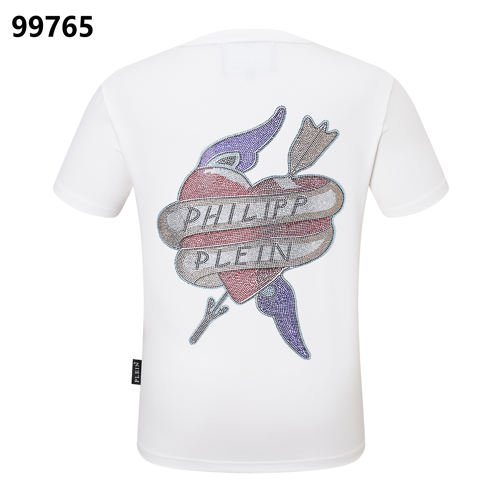 PHILIPP PLEIN レター＆ハートアローデザイン ラウンドネックTシャツ