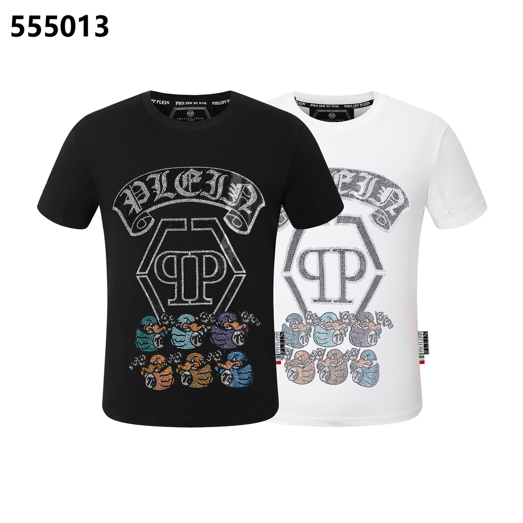 PHILIPP PLEIN 6匹のアヒルデザインTシャツ（ラウンドネック）