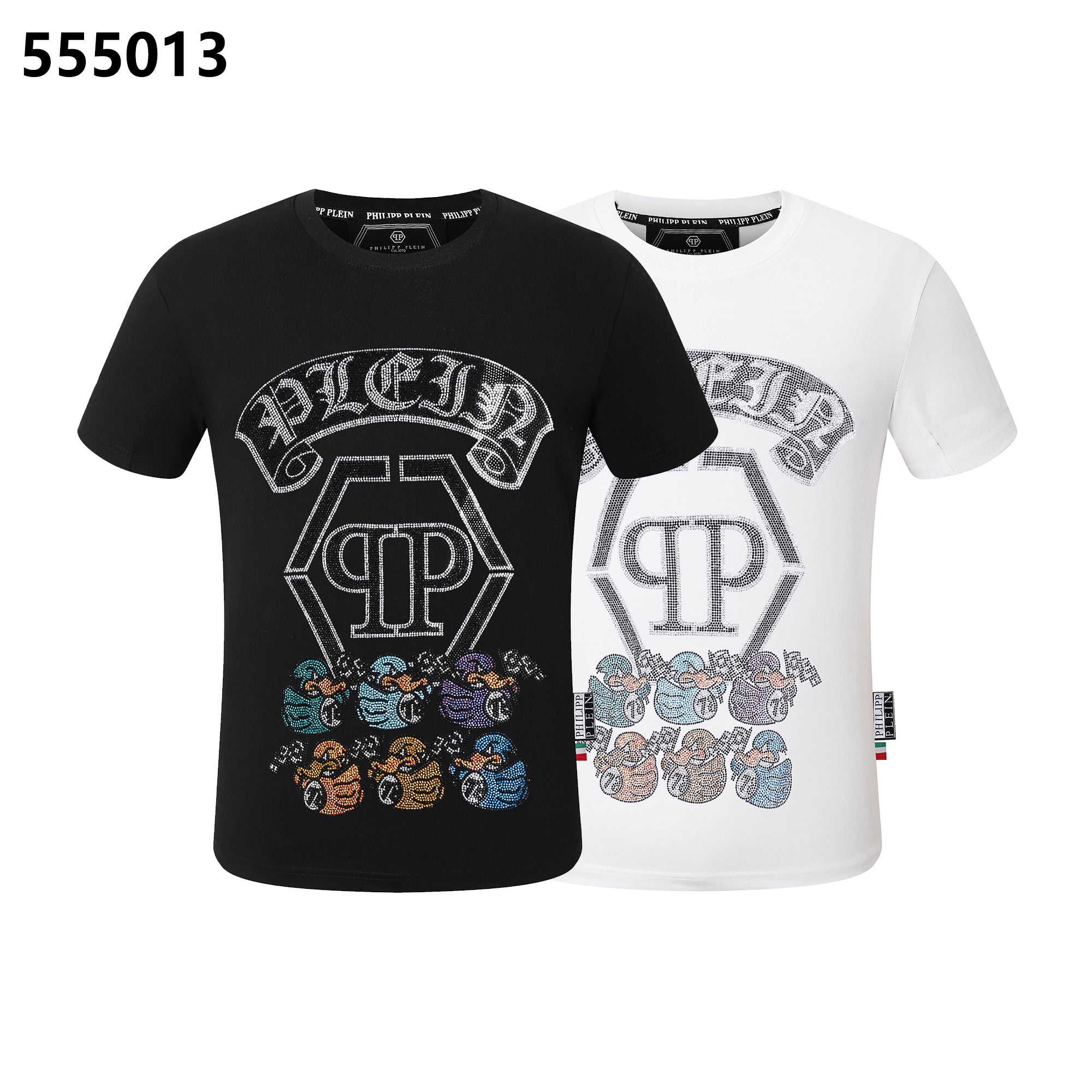 PHILIPP PLEIN 6匹のアヒルデザインTシャツ（ラウンドネック）