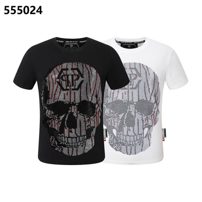 PHILIPP PLEIN Rundhals-T-Shirt mit Totenkopf-Design