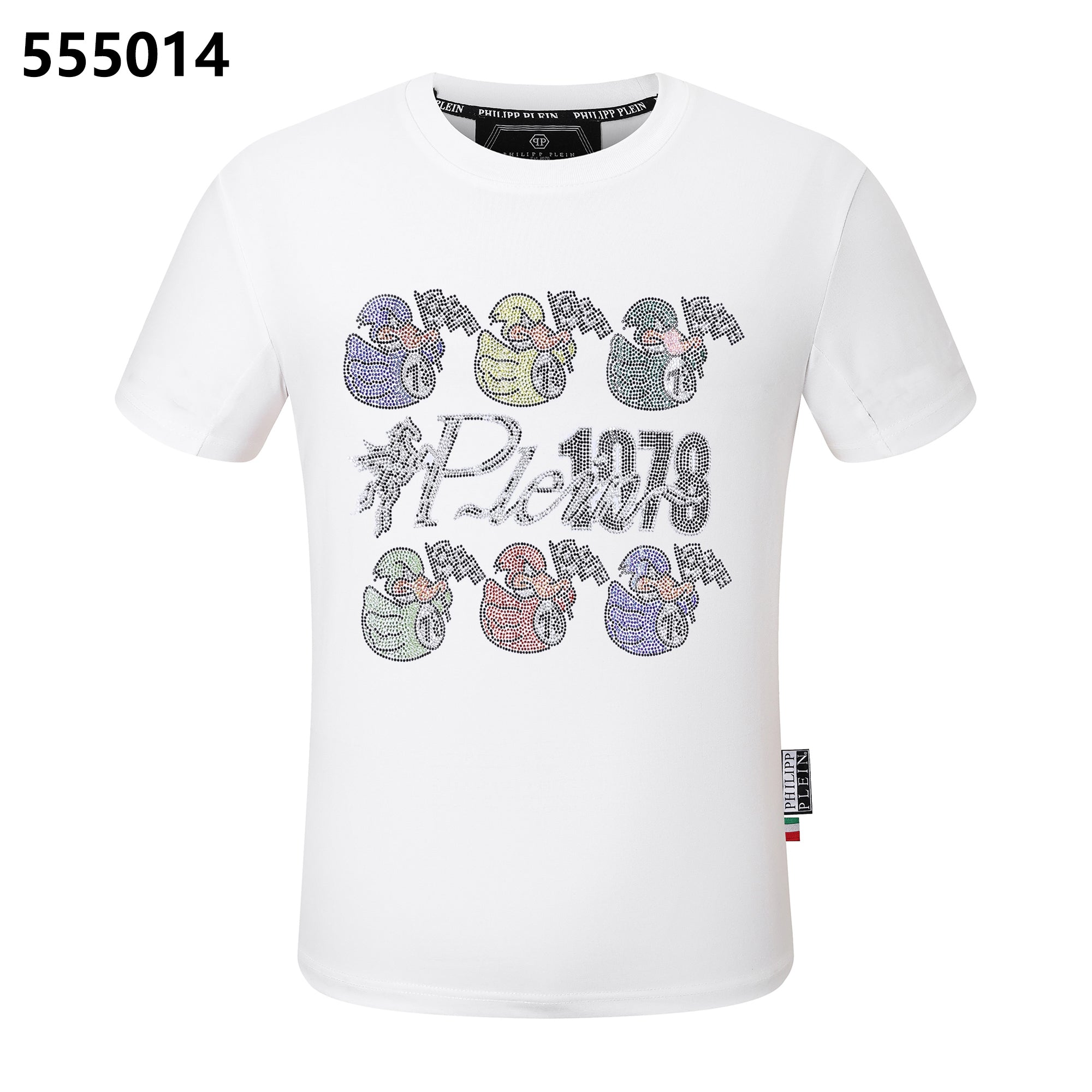 PHILIPP PLEIN 1978 6匹のアヒルをデザインした丸首Tシャツ