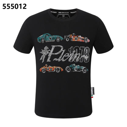PHILIPP PLEIN Rundhals-T-Shirt mit Racing-Print