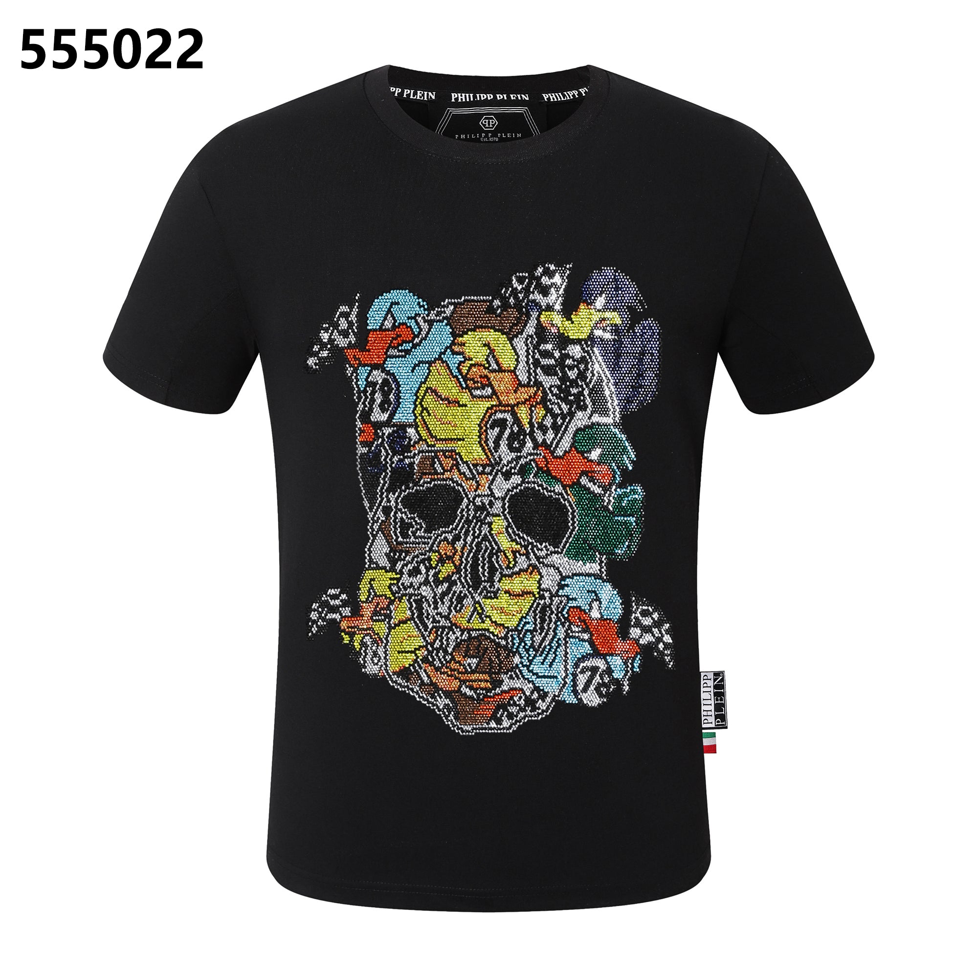 PHILIPP PLEIN 스컬 디자인 라운드넥 티셔츠
