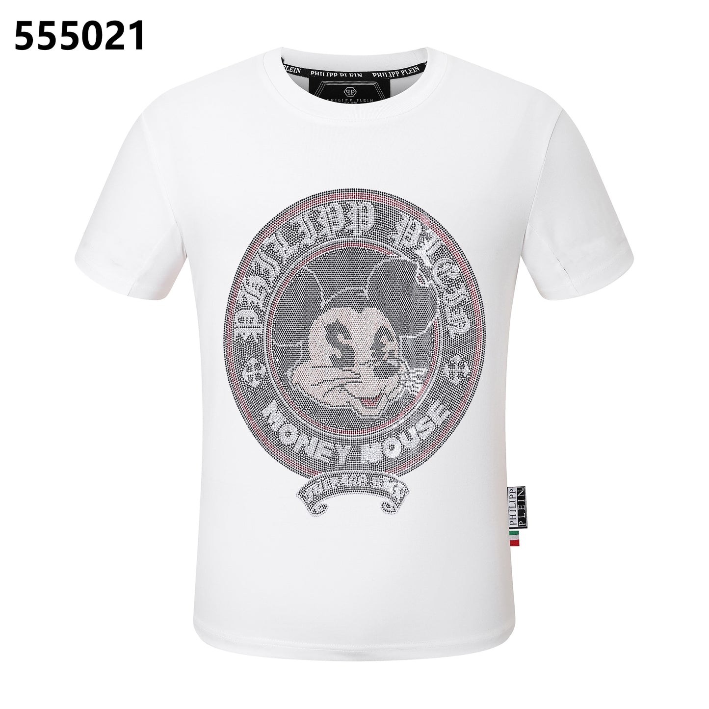 PHILIPP PLEIN T-Shirt mit Mickey-Mouse-Print und Rundhalsausschnitt