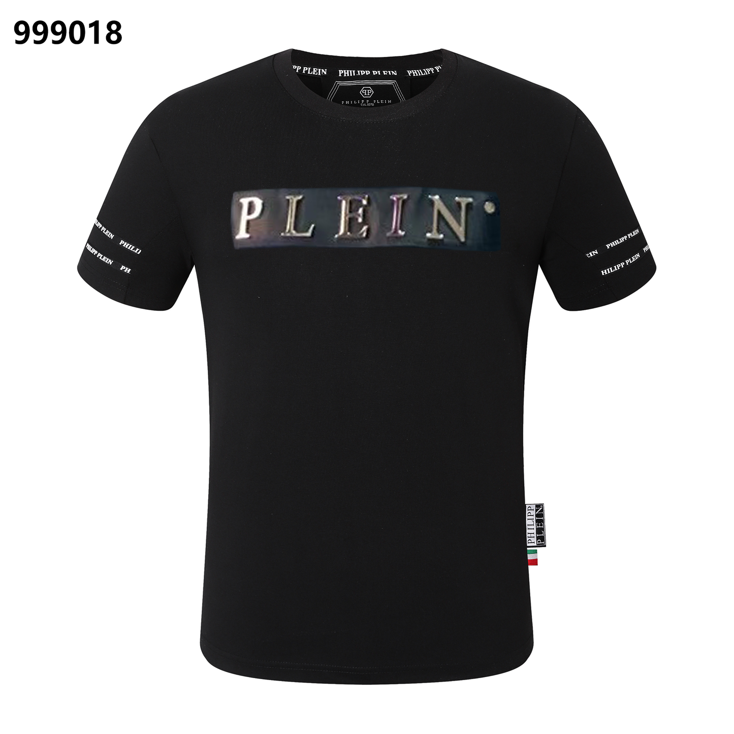PHILIPP PLEIN Round-Neck T-Shirt with Metal Letters
