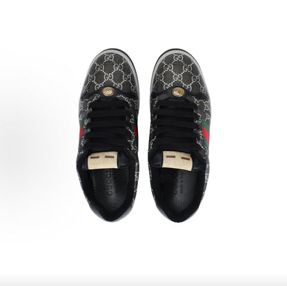 GUCCI Screener “Dirty” Sneakers, Men's, Black and Gray