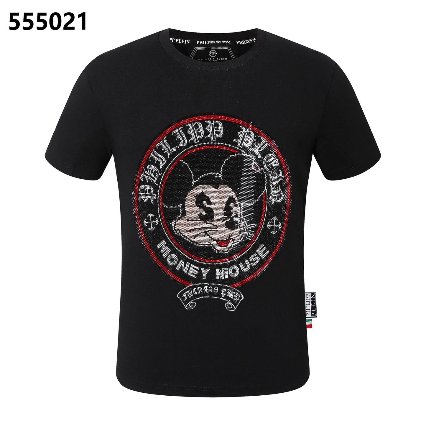 PHILIPP PLEIN T-Shirt mit Mickey-Mouse-Print und Rundhalsausschnitt