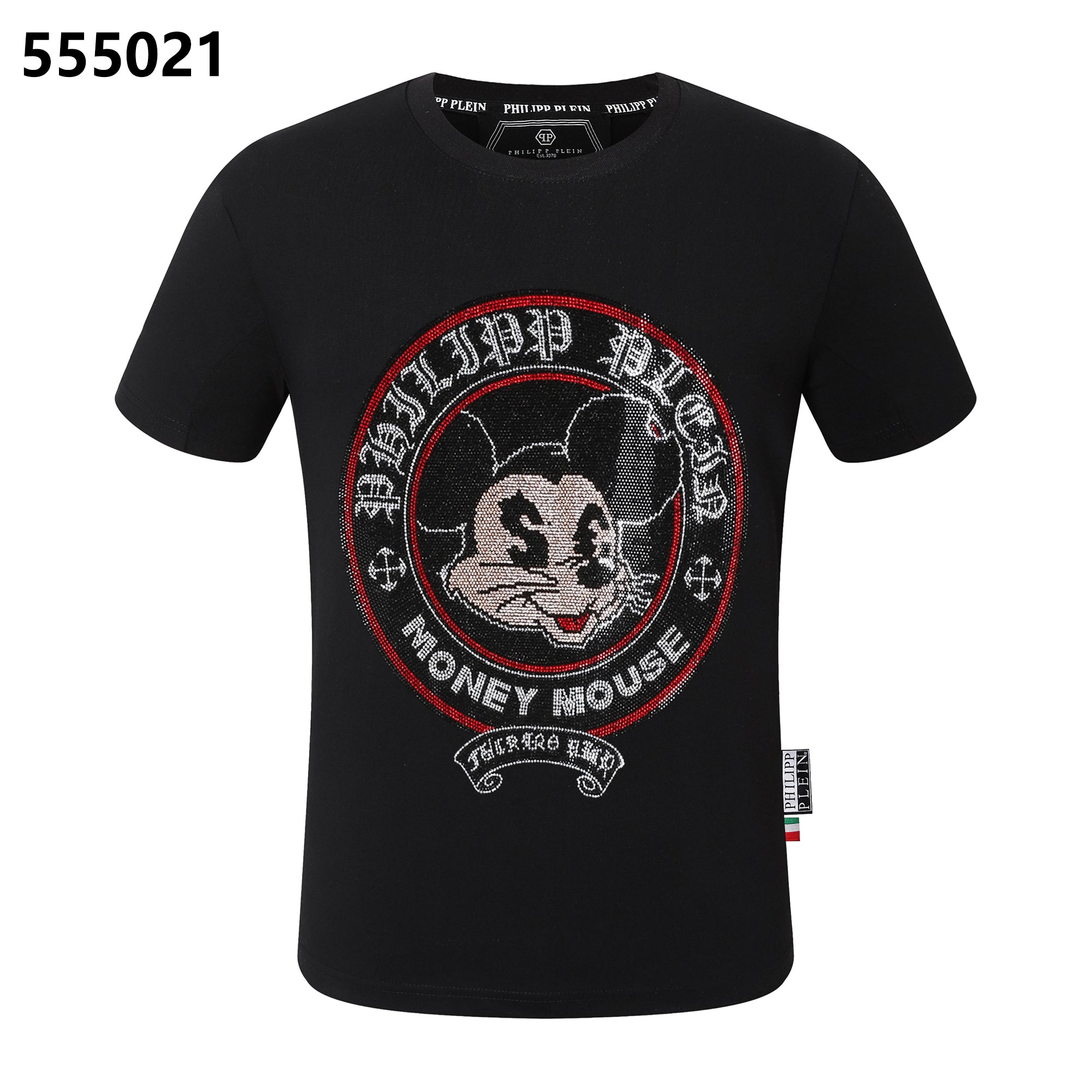フィリップ プレイン ミッキーマウス プリント クルーネック Tシャツ