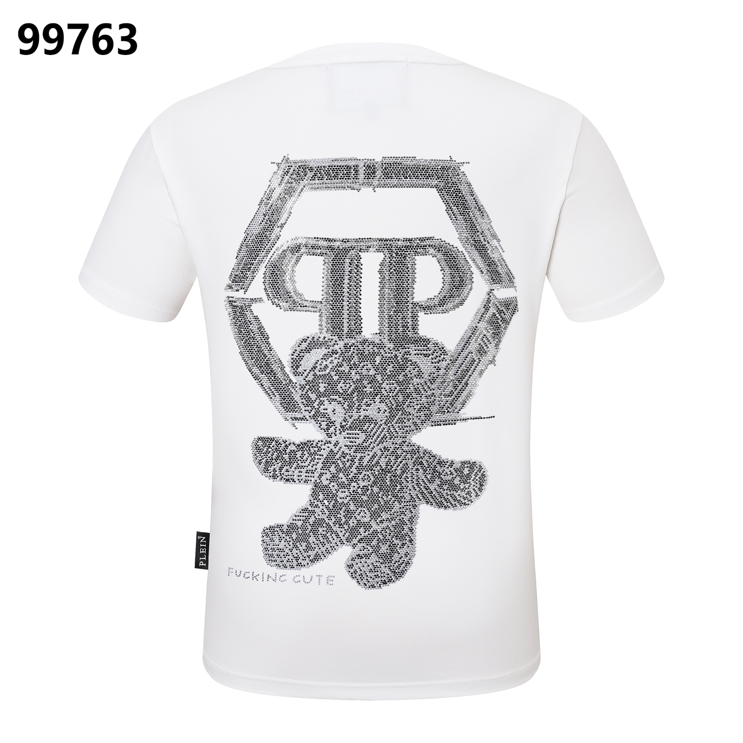 PHILIPP PLEIN T-Shirt mit Bärenstickerei und Rundhalsausschnitt