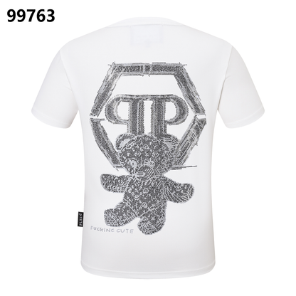 PHILIPP PLEIN T-Shirt mit Bärenstickerei und Rundhalsausschnitt