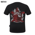 PHILIPP PLEIN レッドスカルデザイン ラウンドネックTシャツ