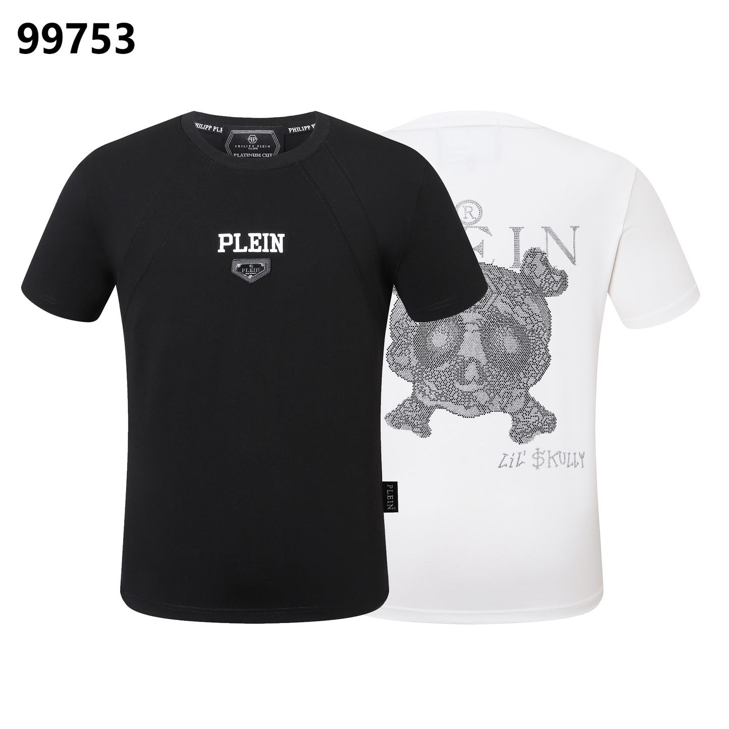 PHILIPP PLEIN T-Shirt „Little Monster“ mit Strasssteinen und Rundhalsausschnitt