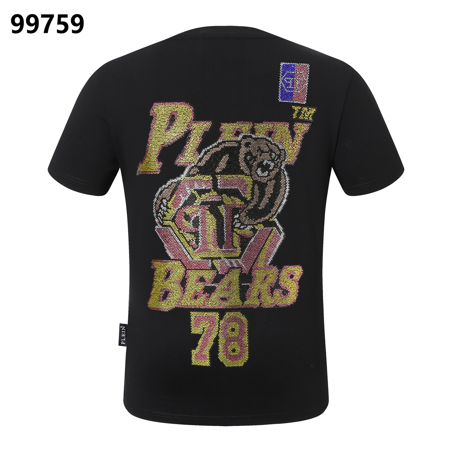 PHILIPP PLEIN Letter Grizzly Rhinestone Rundhals-T-Shirt